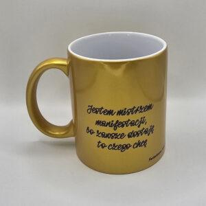 Kubek złoty ALU z afirmacjami po obydwu stronach
